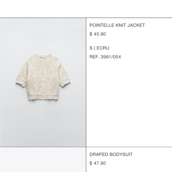 Zara Women's Cream Sweater Cardigan Small - Picture 6 of 6